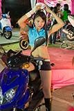 A promotion girl advertising JRD motorbikes - Click for larger image