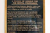 Dental Faculty Pledge of Honour - Click for larger image
