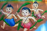 Mural on the side of a mobile library, Thailand - Click for larger image