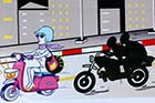 Motorbike riding bag snatchers - Click for larger image