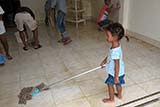 My wife's family came to help clean up the mess, including her three year-old niece - Click for larger image