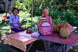 Selling durian on Ko Yo - Click for larger image