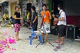 A band providing live music for the Songkran revellers - Click for larger image