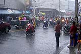A torrential downpour failed to dampen proceedings - Click for larger image