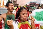 Devotees at the Chinese vegetarian festival - Click for larger image