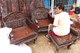 Real wood is apparently quite resistant to water and teak furniture just needed to be washed - Click for larger image